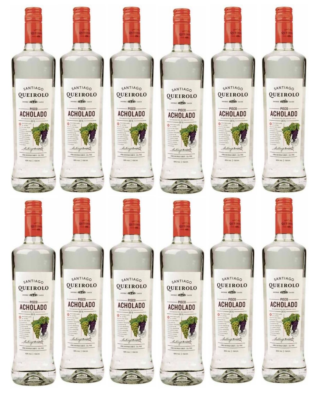 Pisco Santiago Queirolo Acholado 750 ML - 12 UND